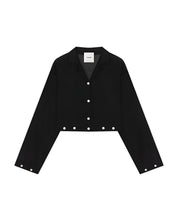 VALLY STUDDED CROPPED ORGANZA SHIRT