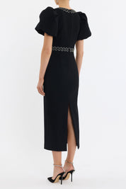 NYX PUFF SLEEVE MIDI DRESS