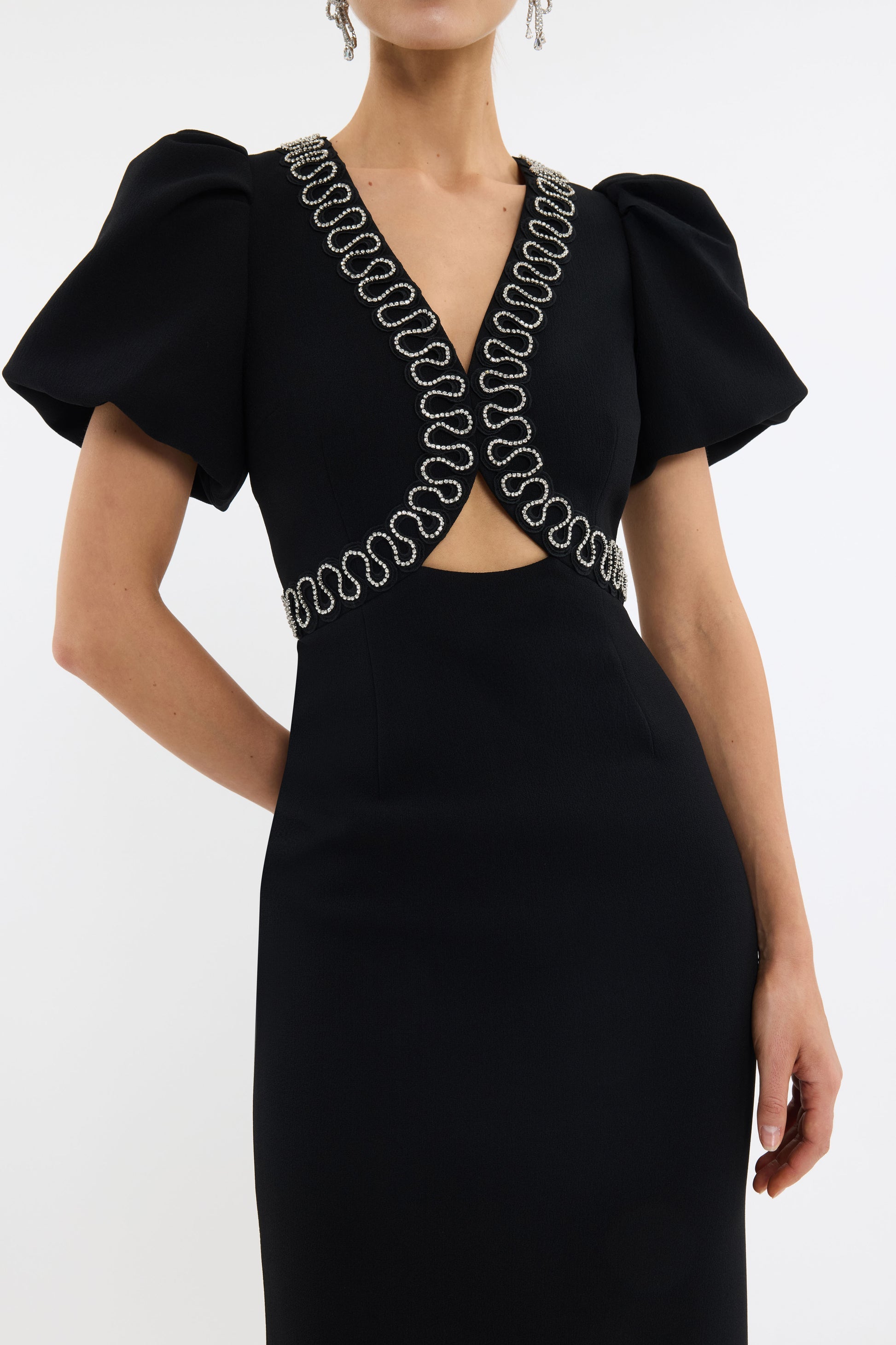 NYX PUFF SLEEVE MIDI DRESS