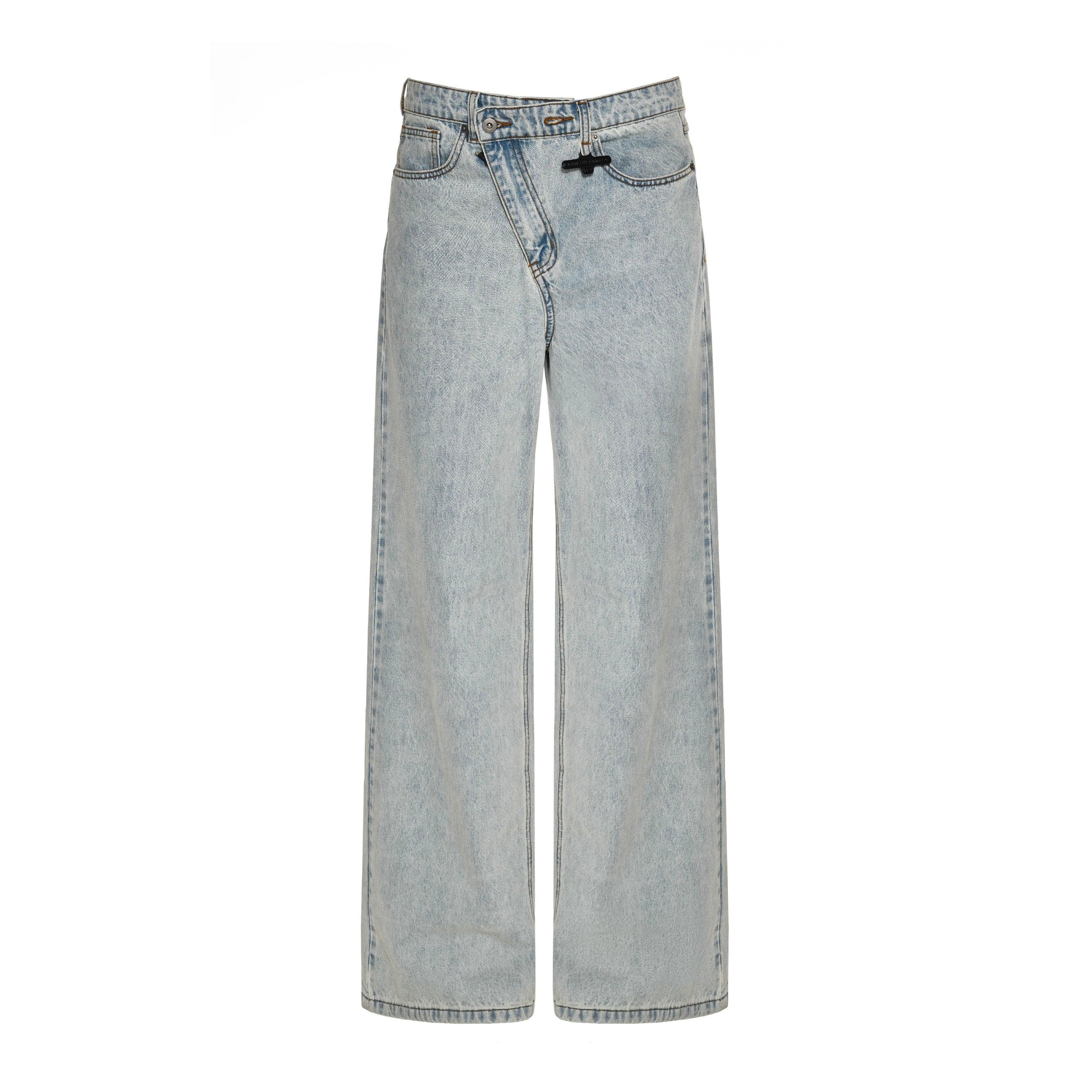 Offset Fly Baggy Denim – Light Blue