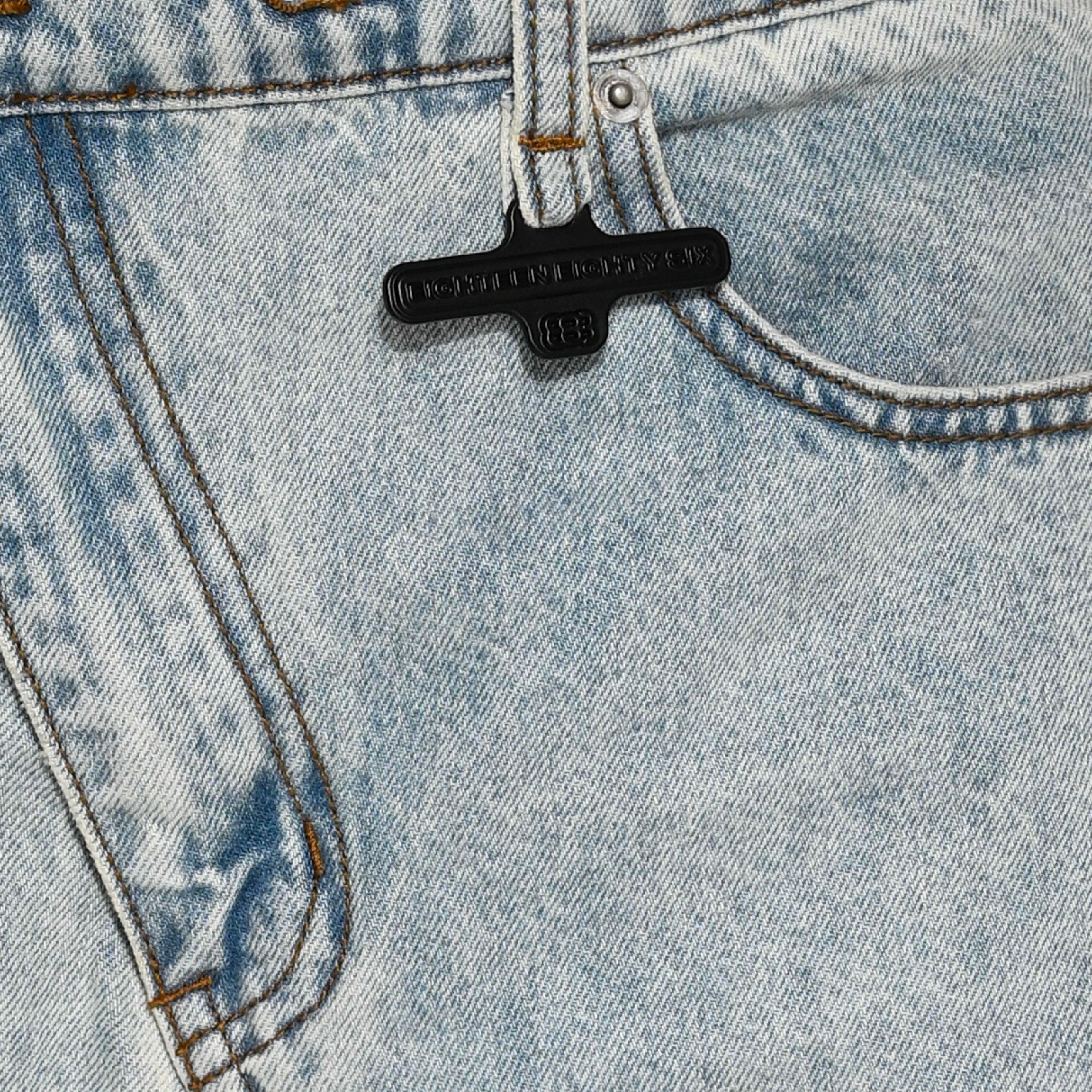 Offset Fly Baggy Denim – Light Blue