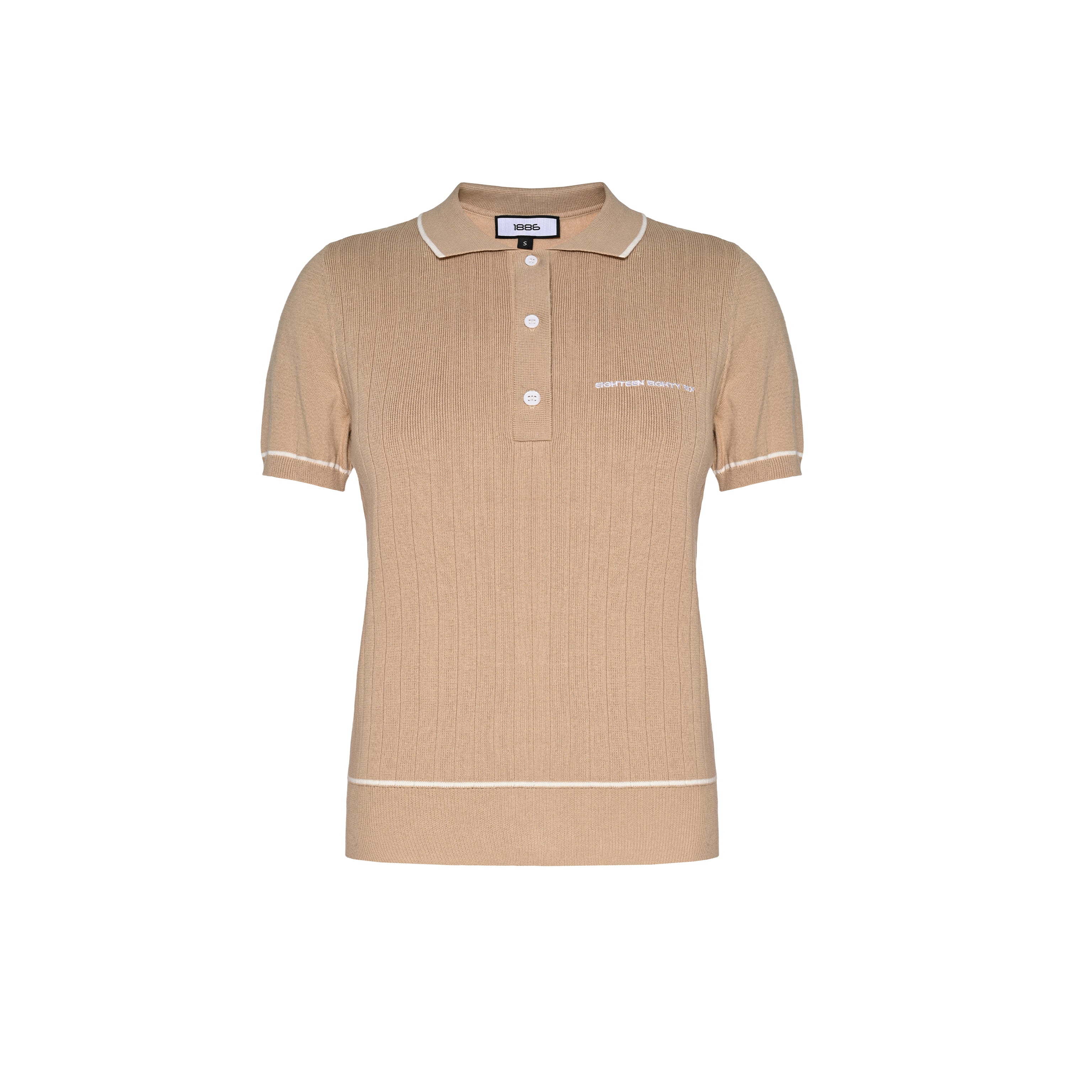 1886 KNITTED BEIGE POLO