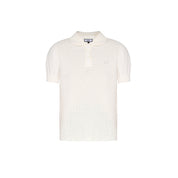 1886 KNITTED WHITE NETTED POLO