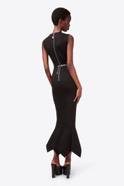 HANDKERCHIEF ZIPPER MIDI DRESS