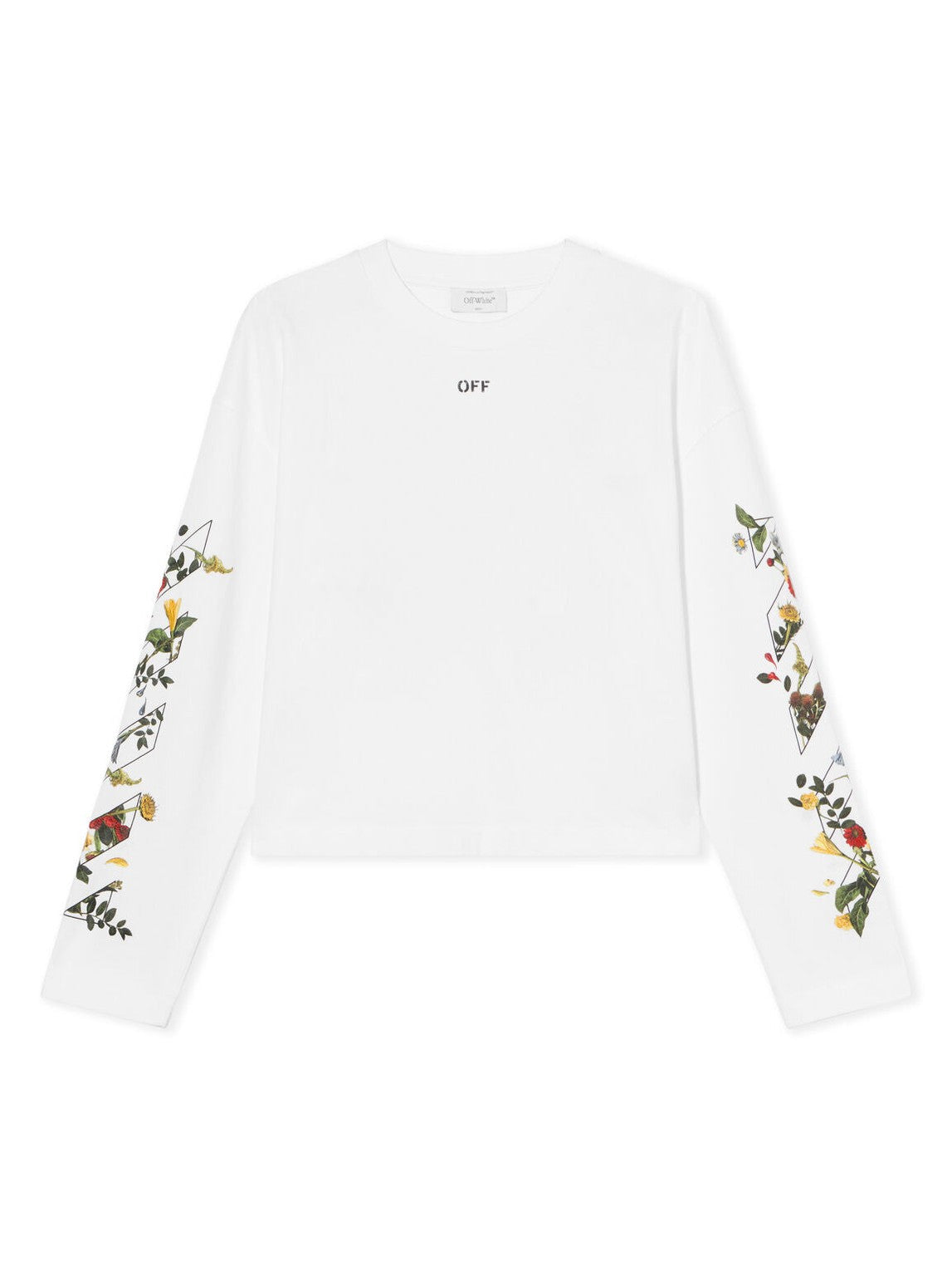 Embroidered flowers arrow long sleeve t-shirt
