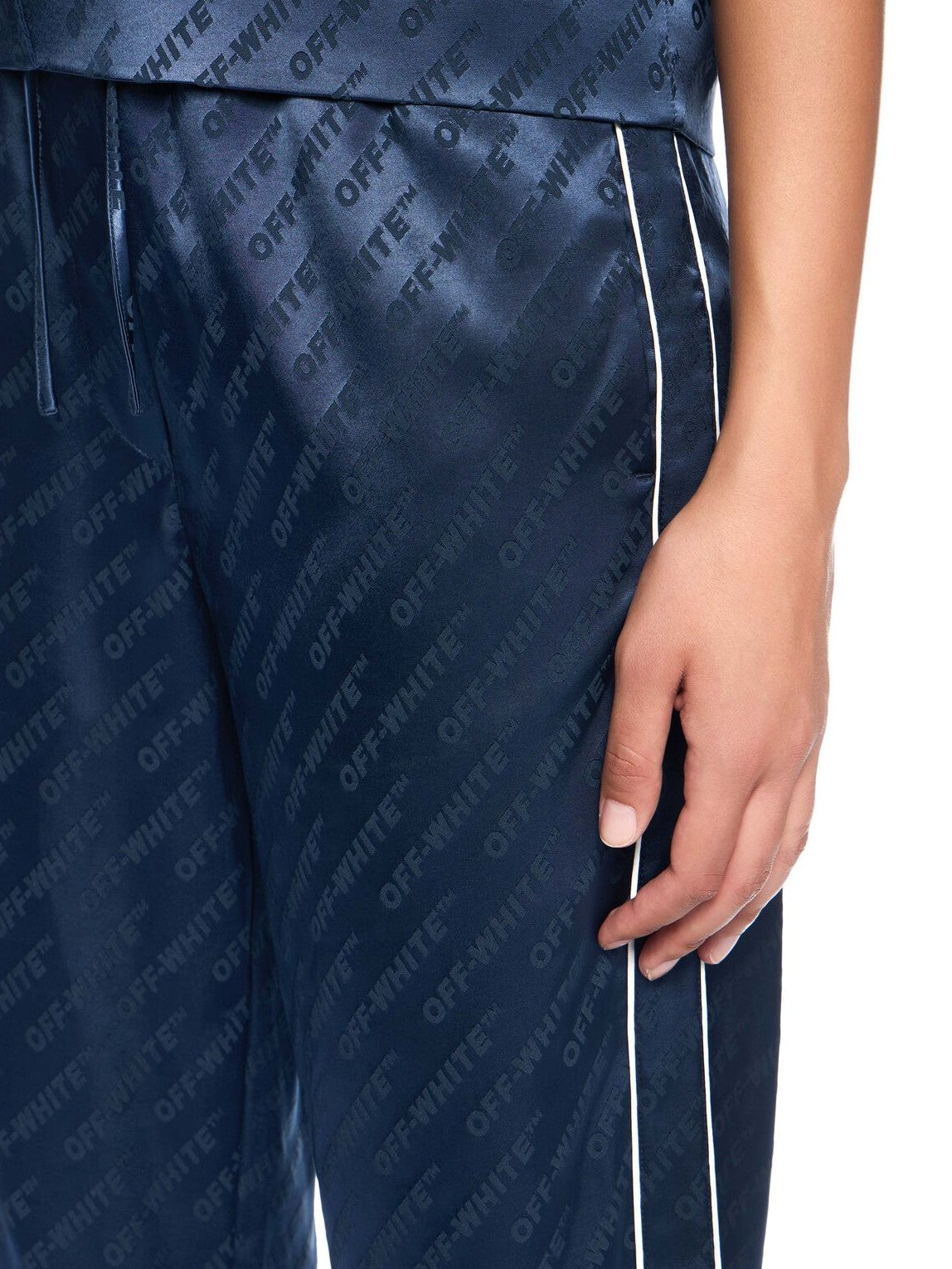 Jacquard satin pajama pants