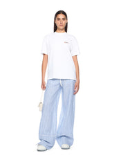 Striped wide-leg pants