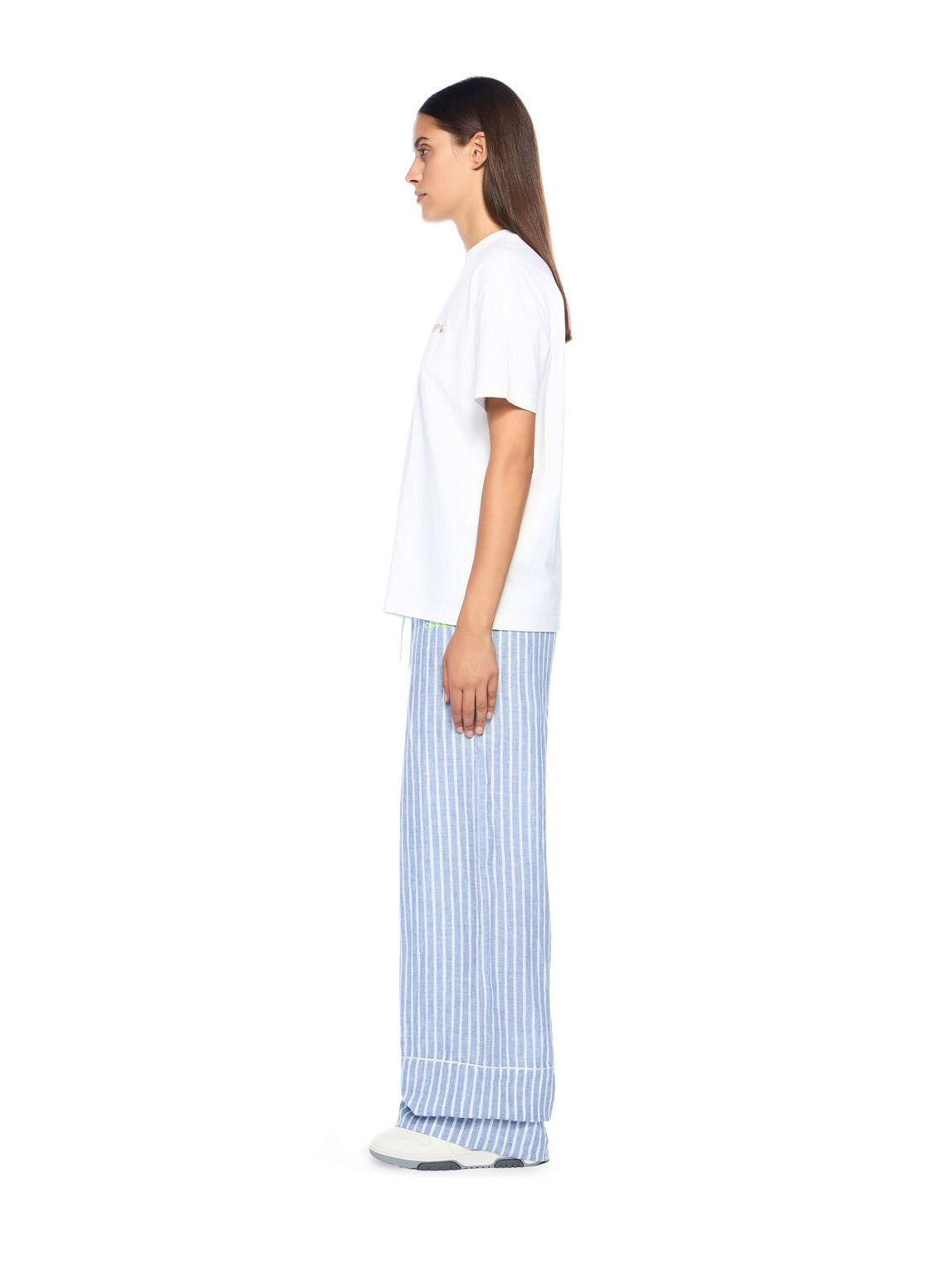 Striped wide-leg pants