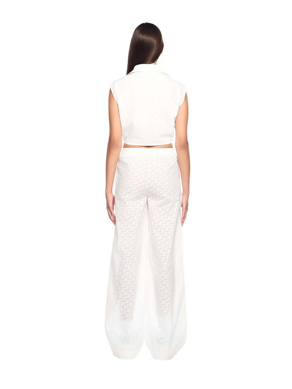 Off stamp wide-leg pants