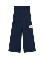 Gabardine tailoring cargo trousers