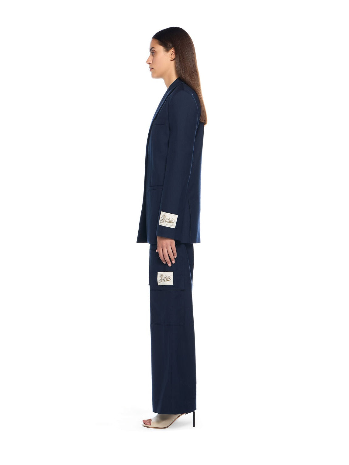 Gabardine tailoring cargo trousers