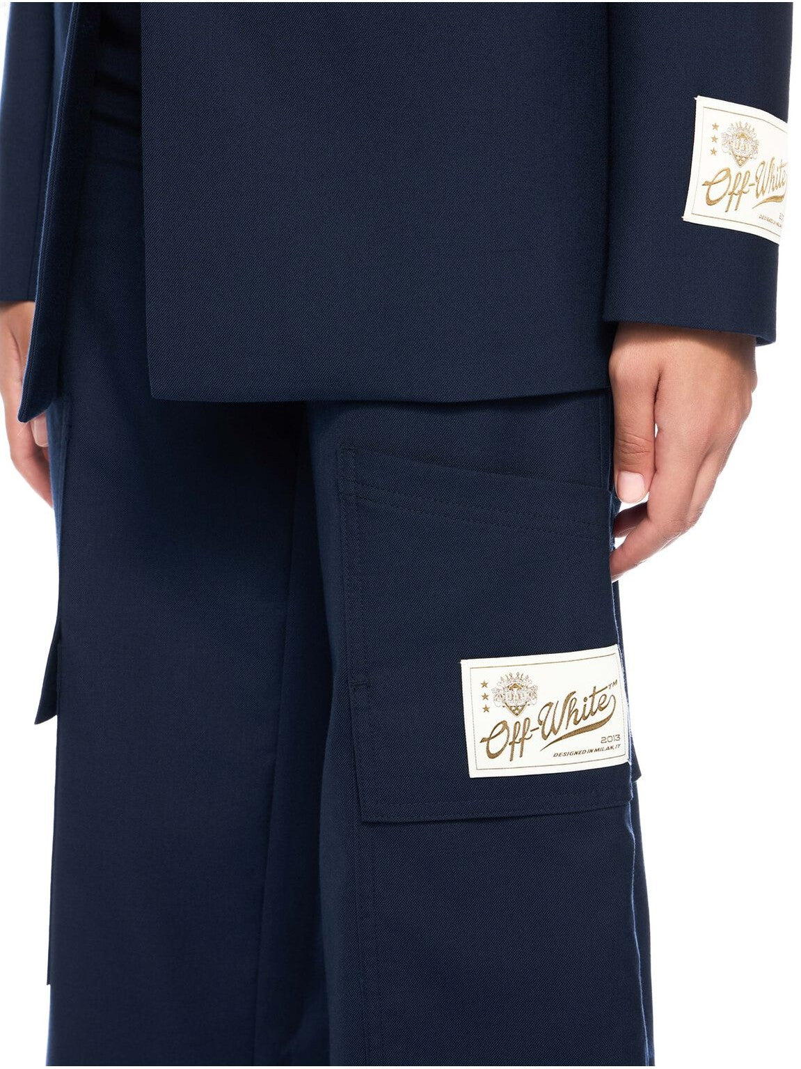 Gabardine tailoring cargo trousers