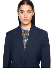 Gabardine label tomboy blazer