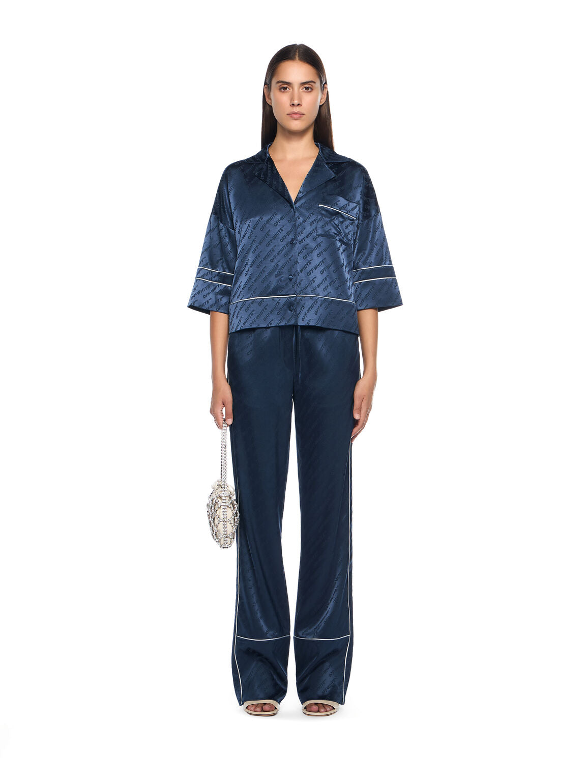 Jacquard Satin Pajama Shirt