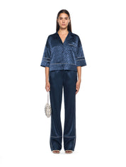 Jacquard Satin Pajama Shirt