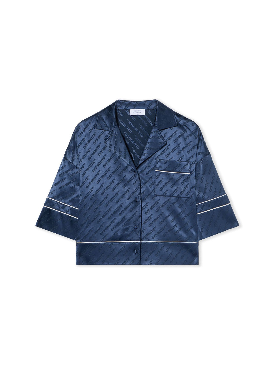 Jacquard satin pajama shirt