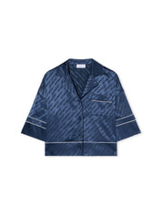 Jacquard satin pajama shirt