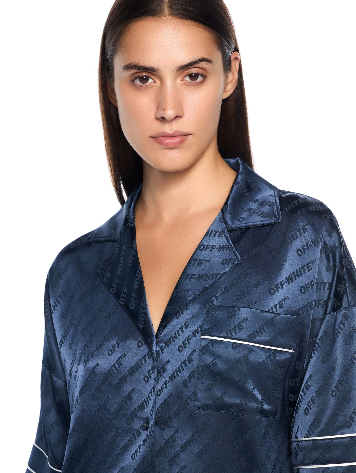 Jacquard Satin Pajama Shirt
