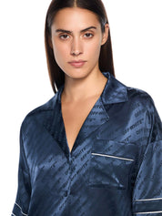 Jacquard satin pajama shirt