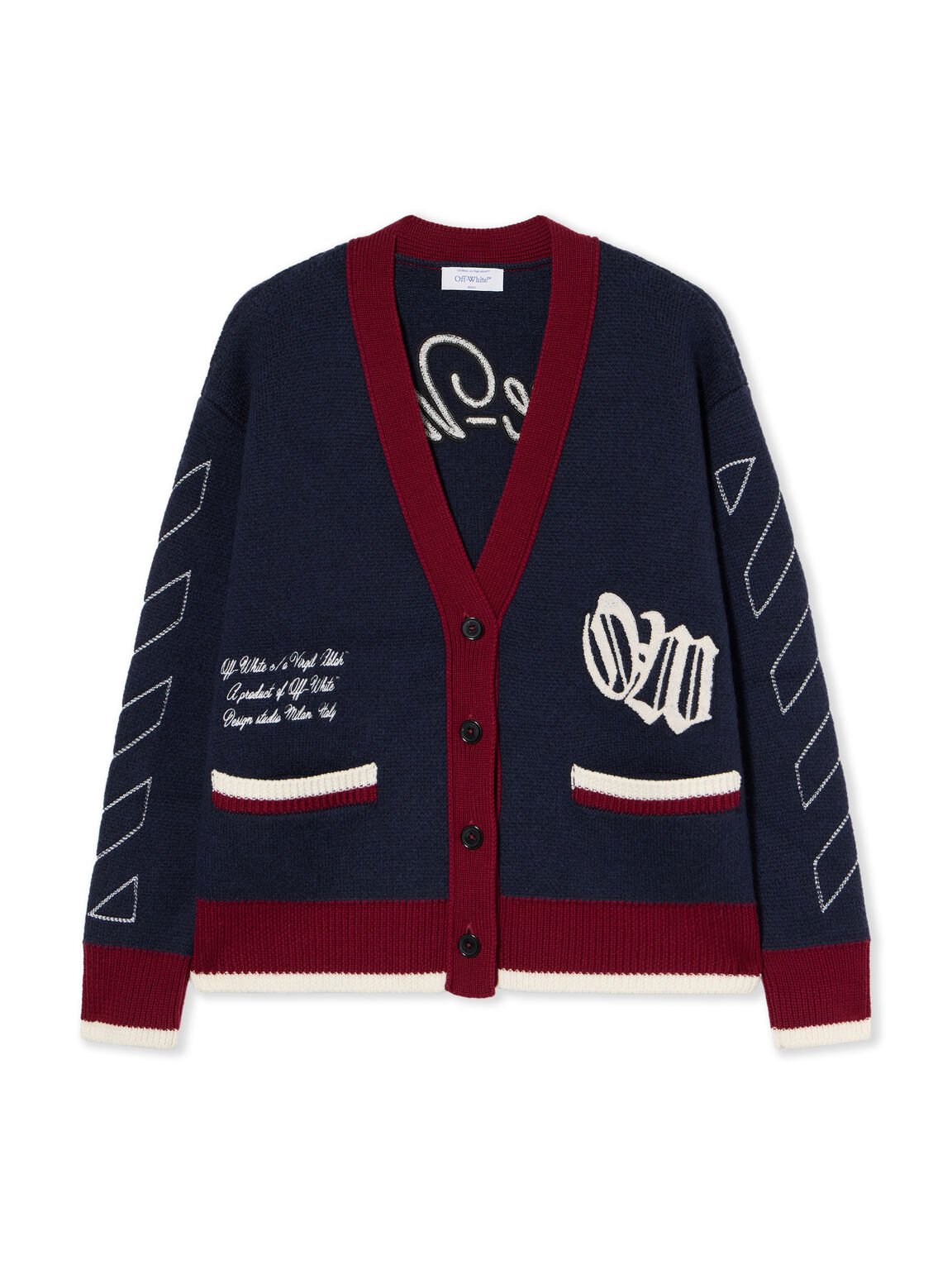 Jacquard Knit Varsity Cardigan