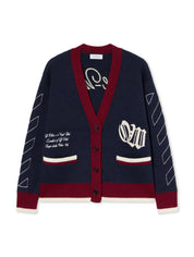 Jacquard Knit Varsity Cardigan