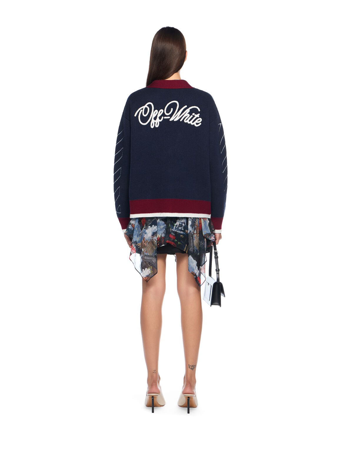 Jacquard Knit Varsity Cardigan