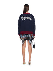 Jacquard knit varsity cardigan