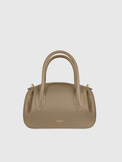 Oyster mini duffle pebble grain leather clay