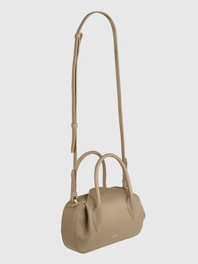 Oyster mini duffle pebble grain leather clay