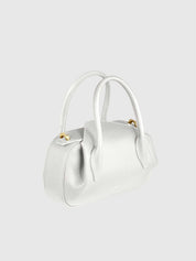 Oyster mini duffle pebble grain leather bianco