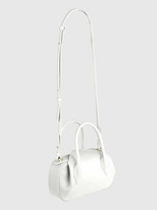 Oyster mini duffle pebble grain leather bianco
