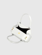 Oyster mini duffle pebble grain leather bianco
