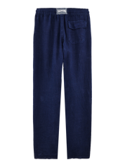 Men linen pants solid