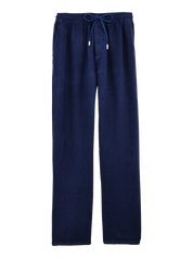 Men linen pants solid