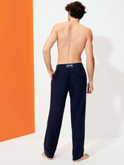 Men linen pants solid
