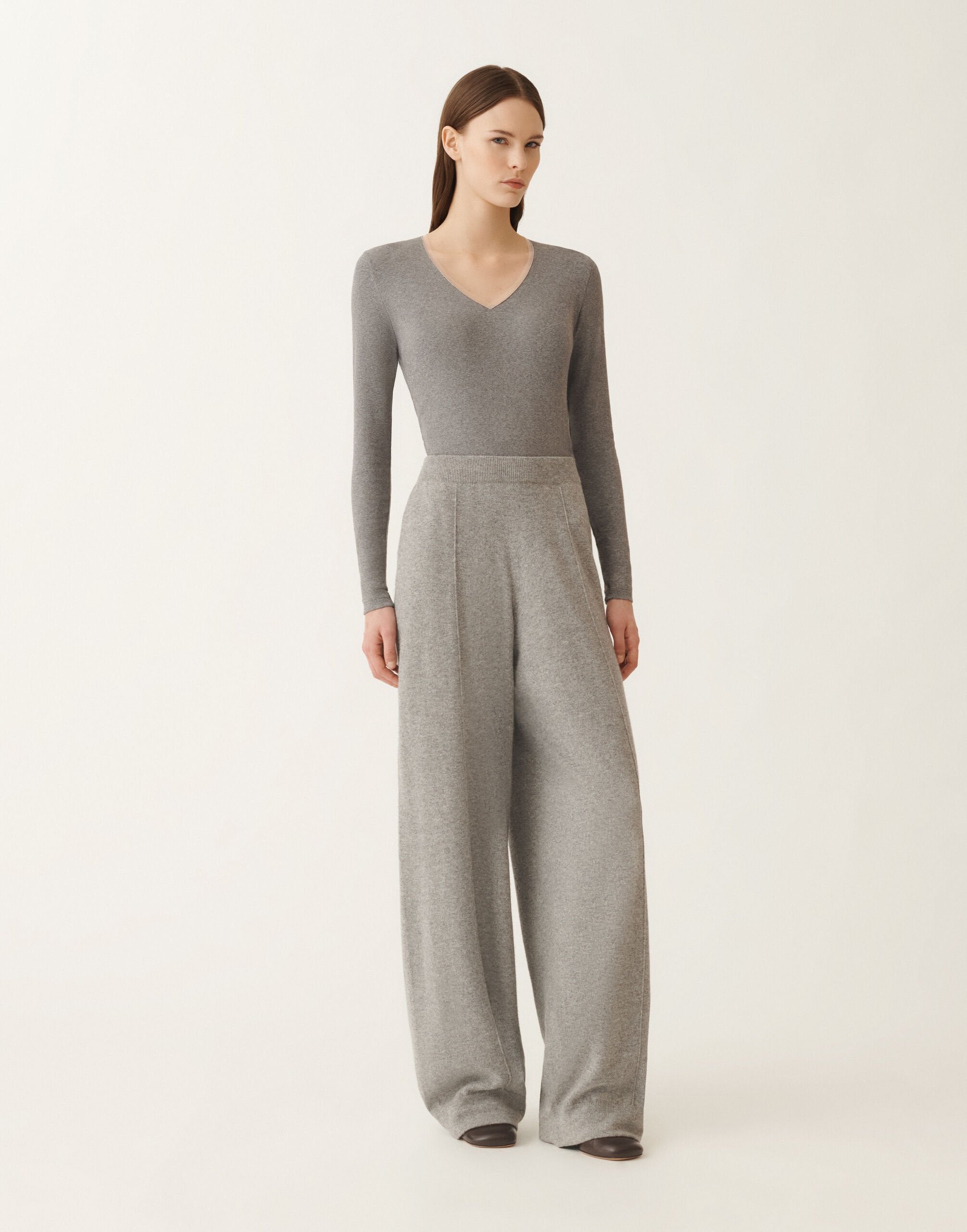 PLATINUM WIDE JOGGING TROUSERS WITH FILO DIAMANTE LOOP