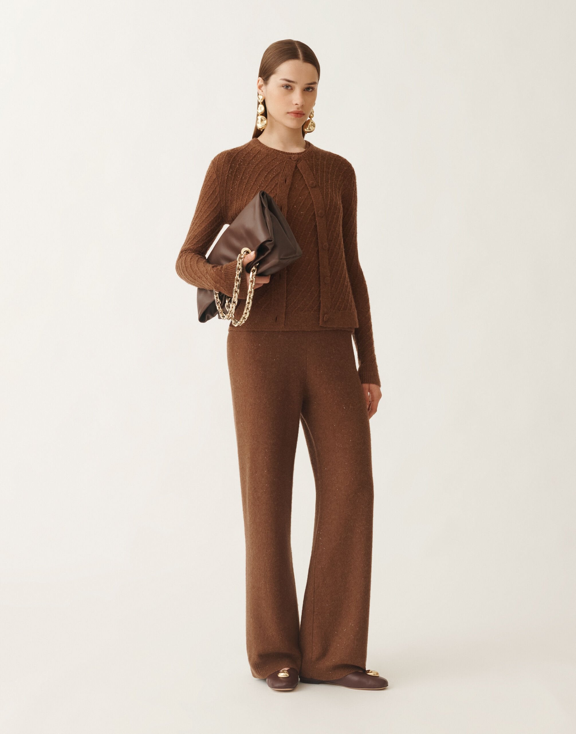 Wool and Silk Trousers with Sequins