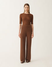 Wool and Silk Trousers with Sequins