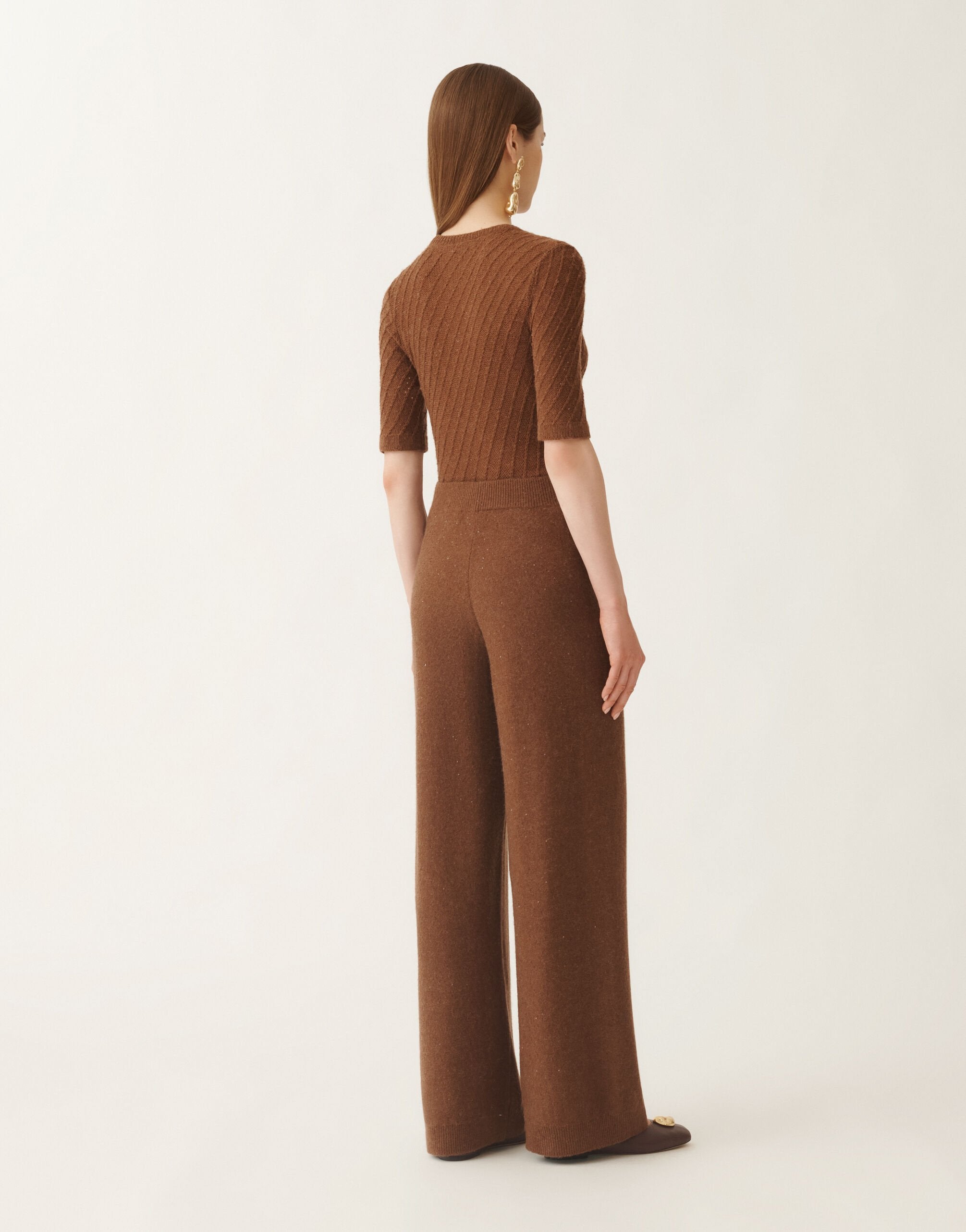 Wool and Silk Trousers with Sequins