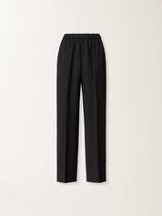 Bistretch wool jogging trousers with filo diamante