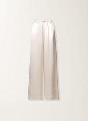 Liquid satin pijama trousers with elastic waistband
