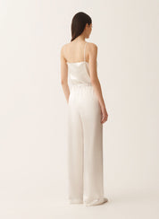 Liquid satin pijama trousers with elastic waistband