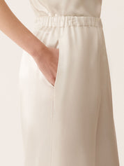 Liquid satin pijama trousers with elastic waistband