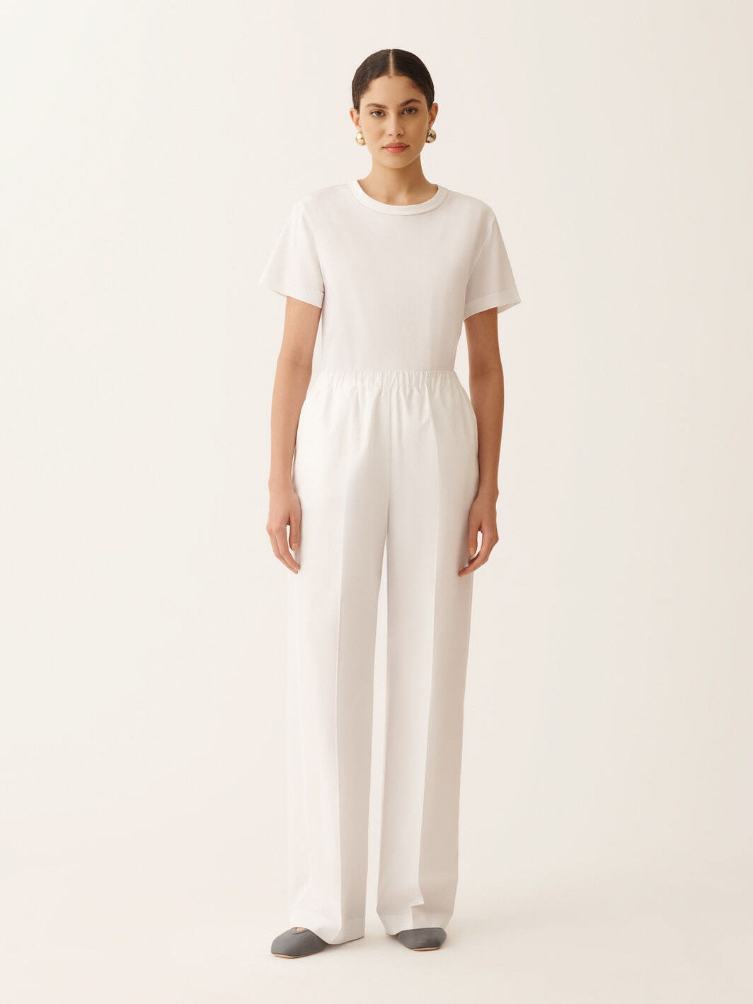 Trevi pants in optical white poplin