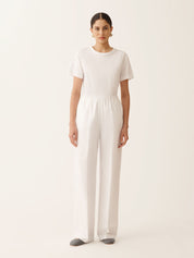 Trevi pants in optical white poplin
