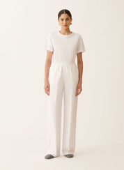 Trevi pants in optical white poplin