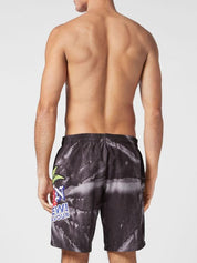 Tie-dye long swim boxers tutti frutti