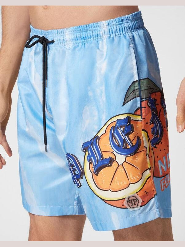 Tie-dye long swim boxers tutti frutti