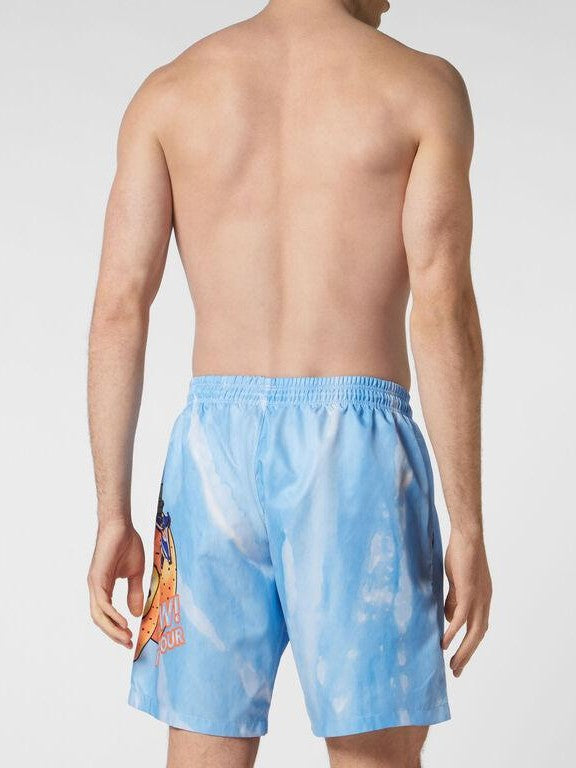 Tie-dye long swim boxers tutti frutti