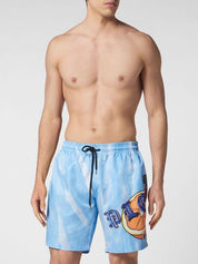 Tie-dye long swim boxers tutti frutti